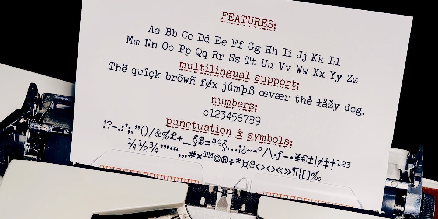 Beispiel einer Secretary Typewriter-Schriftart #5